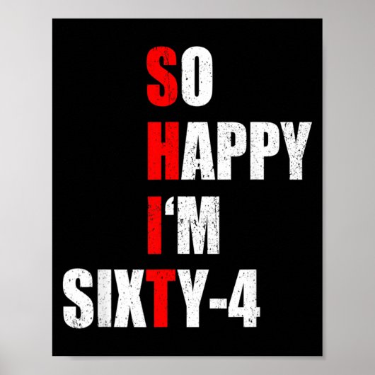 ハッピー64歳の誕生日おめでとう Funny 64th Birthday ポスター (正面)