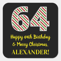 ハッピー64誕生日&メリークリスマス，名前をカスタムする