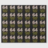 ハッピー64誕生日&メリークリスマス,名前をカスタムする ラッピングペーパー (フラット)