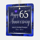 ハッピー65周年結婚名前をカスタムする セラミックオーナメント (左)
