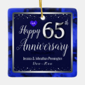 ハッピー65周年結婚名前をカスタムする セラミックオーナメント (正面)