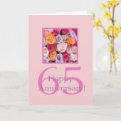 ハッピー65周年記念バラ カード (黄色い花)