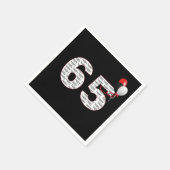 ハッピー65誕生日オンブラックナプキンス スタンダードカクテルナプキン (角)