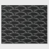 ハッピー65誕生日オンブラック ラッピングペーパー (フラット)