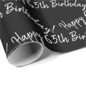 ハッピー65誕生日オンブラック ラッピングペーパー (ロールコーナー)