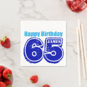 ハッピー65誕生日パーソナライズされたペーパーナプキン スタンダードカクテルナプキン (インサイチュ)