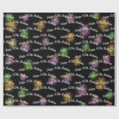 ハッピー65誕生日花火（ブラック） ラッピングペーパー (フラット)