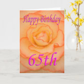 ハッピー65誕生日花 カード (黄色い花)