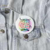 ハッピー65誕生日（ピンク） 缶バッジ (インサイチュ)