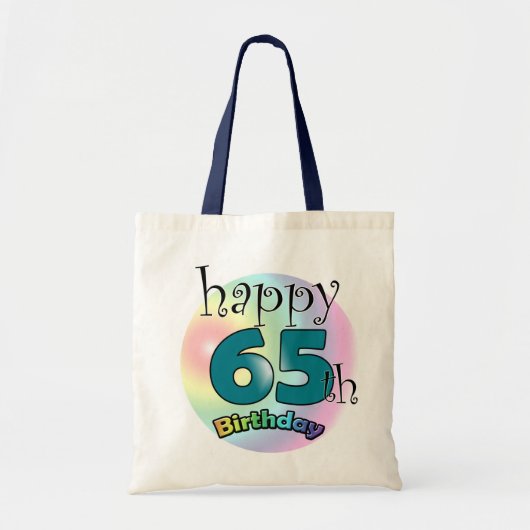 ハッピー65誕生日（ブルーウ） トートバッグ (正面)