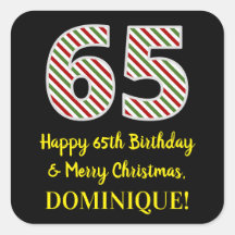 ハッピー65誕生日&メリークリスマス，名前をカスタムする