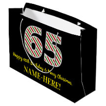 ハッピー65誕生日&メリークリスマス，名前をカスタムする