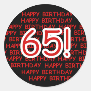 ハッピー65誕生日 ラウンドシール