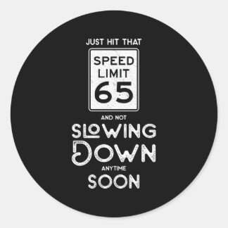 ハッピー65thスピードリミットサイン65 ラウンドシール