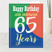 ハッピー65th誕生日カード