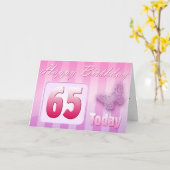 ハッピー65th誕生日グランドマザー素晴らし – アントマム カード (黄色い花)