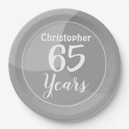 ハッピー65th誕生日紙プレート ペーパープレート