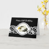 ハッピー66誕生日タフオールドバードハゲ カード (黄色い花)