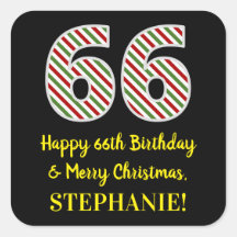 ハッピー66誕生日&メリークリスマス，名前をカスタムする