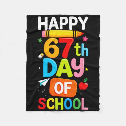 ハッピー67日目の学校の先生の子供六七6 フリースブランケット (正面)