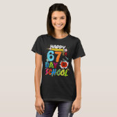ハッピー67日目 学校 67日目 スマート シックス セブン Tシャツ (正面フル)