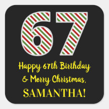 ハッピー67誕生日&メリークリスマス，名前をカスタムする