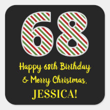 ハッピー68誕生日&メリークリスマス，名前をカスタムする