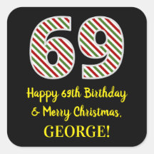 ハッピー69誕生日&メリークリスマス，名前をカスタムする