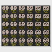 ハッピー69誕生日&メリークリスマス，名前をカスタムする ラッピングペーパー (フラット)