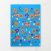 ハッピー6th誕生日カード、#6ブルー&イエロー 三つ折りカード (カバー)