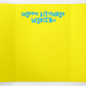 ハッピー6th誕生日カード、#6ブルー&イエロー 三つ折りカード (内部中)