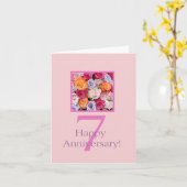 ハッピー7周年記念バラ カード (黄色い花)