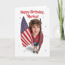 ハッピー7月4日おもしろいレッドネック女性とフラグ シーズンカード