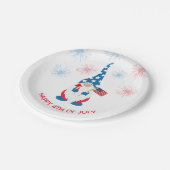 ハッピー7月4日かわいい格言花火 ペーパープレート (アングル)