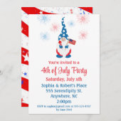 ハッピー7月4日かわいい格言花火 招待状 (正面/裏面)