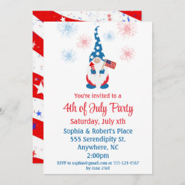 ハッピー7月4日かわいい格言花火 招待状