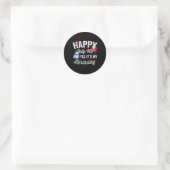 ハッピー7月4日とYes私の誕生日は独立 ラウンドシール (バッグ)