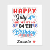 ハッピー7月4日とYes私の04誕生日のインデックス シール (シート)