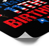 ハッピー7月4日とYes私の11誕生日11アイ ポスター (角)