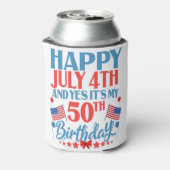 ハッピー7月4日とyes50回目の誕生日プレゼント 缶クーラー (缶裏面)