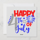 ハッピー7月4日の出火工事と国旗 シーズンカード (裏面)