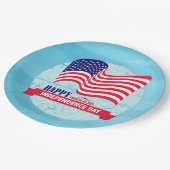 ハッピー7月4日アメリカンフラッグイラストレーション ペーパープレート (アングル)