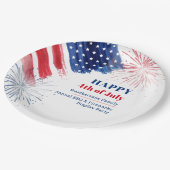ハッピー7月4日インディペンデンスデイUSAファミリー懇親会 ペーパープレート (アングル)