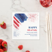 ハッピー7月4日インディペンデンスデイUSAファミリー紙 スタンダードカクテルナプキン (インサイチュ)