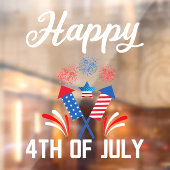 ハッピー7月4日インディペンデンスデーUSAフラッグ花火 ウィンドウサイン (シート2)