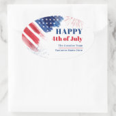ハッピー7月4日インディペンデンスデーUSA Business 楕円形シール (バッグ)