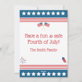 ハッピー7月4日グリーティングカード シーズンカード (裏面)