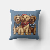 ハッピー7月4日ゴールデンレトリエバードッグス クッション (裏面)