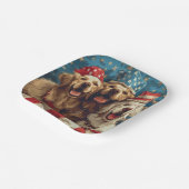 ハッピー7月4日ゴールデンレトリエバードッグス ペーパープレート (傾斜あり)