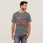 ハッピー7月4日ジャーマンシェパード Tシャツ (正面フル)
